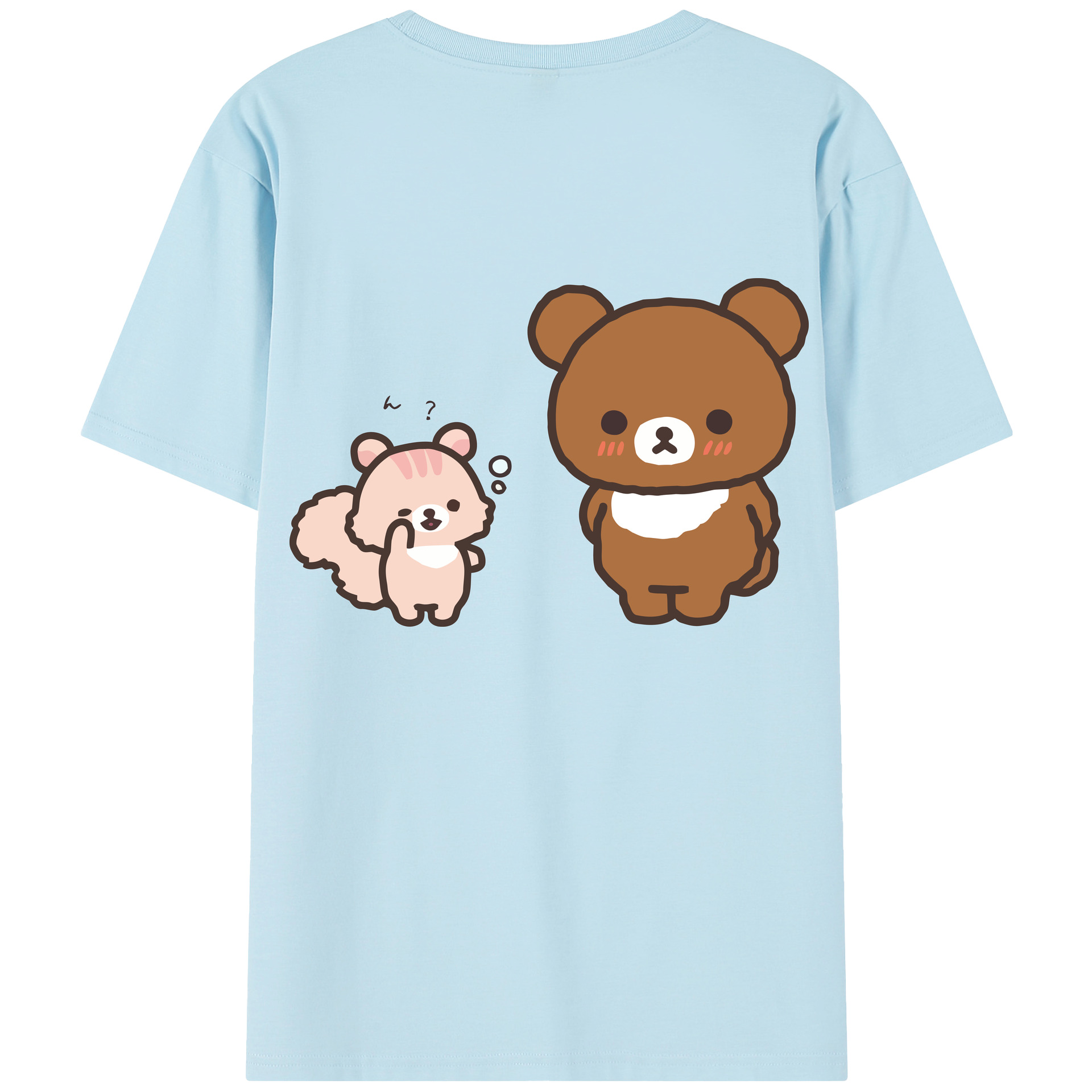 （画像用） リラックマ リラックマ キイロイトリ Rilakkuma Korilakkuma Kiiroitori 綿100％半袖Tシャツ（背面プリント）